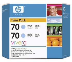 HP 70 DesignJet Light Cyan 2-Pack, 130 ml (CB351A)